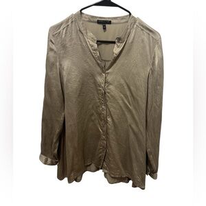 Eileen Fisher 100% Silk Button Down Blouse Size Medium Petite